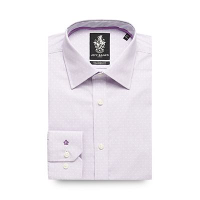 Jeff Banks Big and tall lilac vertical block striped formal shirt
